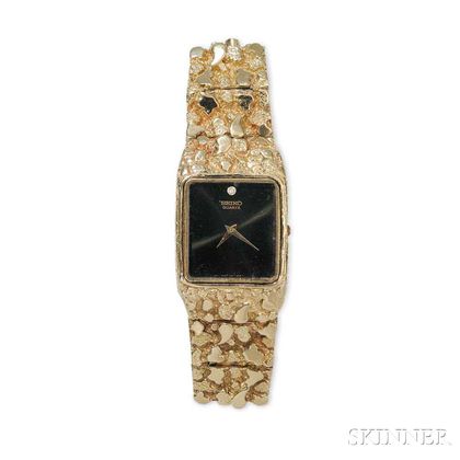 Little Jimmy Dickens 14kt Gold Seiko Nugget Wristwatch