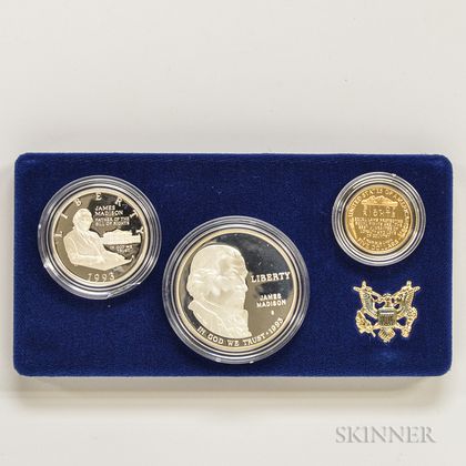 1993 Bill of Rights Commemorative Three-coin Proof Set.
