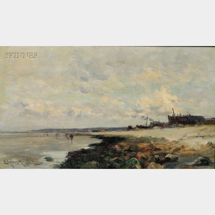 Edmund Aubrey Hunt (American, 1855-1922) Coastal View with Figures