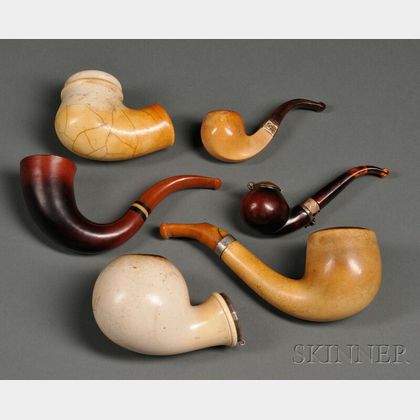 Six Assorted Uncarved Pipes