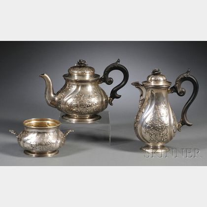 Three-piece Austro-Hungarian .800 Silver Tea and Coffee Service