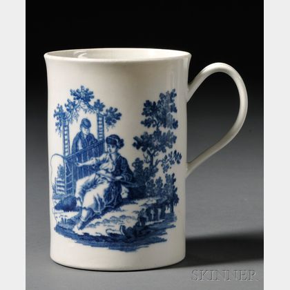 Worcester Porcelain Blue Transfer-printed Mug