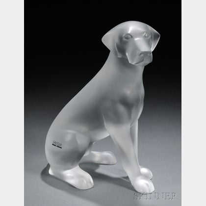 Lalique Sitting Sam Dog Figure