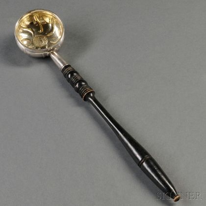 Low Grade Silver Toddy Ladle Inset with a Russian Coin