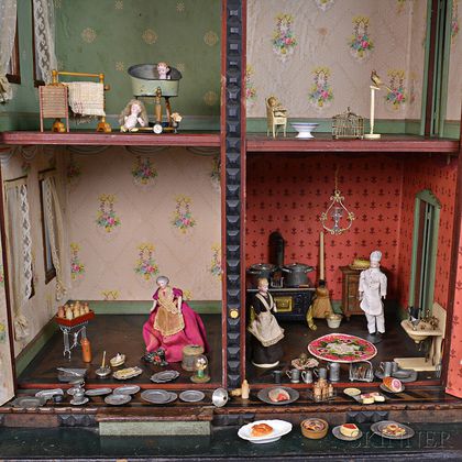Assortment of Dolls and Dollhouse Accessories