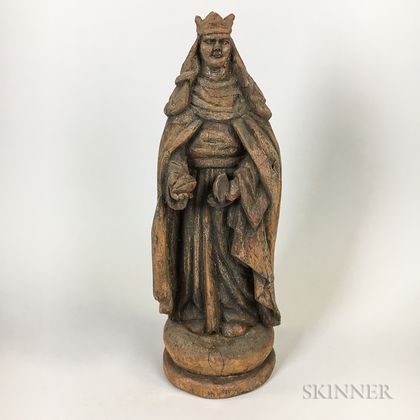 Carved Wood Figure of St. Elizabeth
