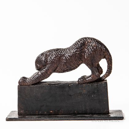 Wood Carving of a Leopard