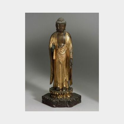 Lacquered Wood Figure of the Buddha Amida