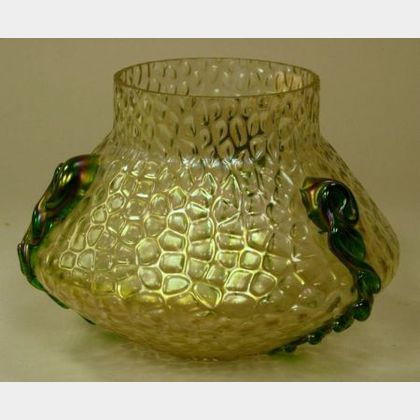 Bohemian-type Iridescent Art Glass Vase. 