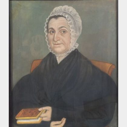 Attributed to Micah Williams (New Jersey and New York, 1782-1837) Portrait of a Woman Holding a Book.