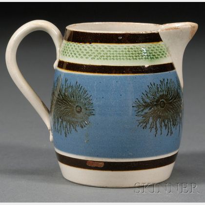 Sold at auction Mochaware Jug with Seaweed Decoration Auction Number 2509  Lot Number 208