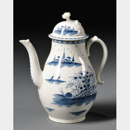 Worcester Porcelain Rock Strata Pattern Coffeepot and Cover