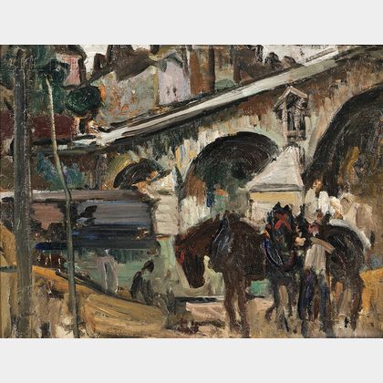 Jules Eugène Pages (American, 1867-1946) Le Pont Neuf