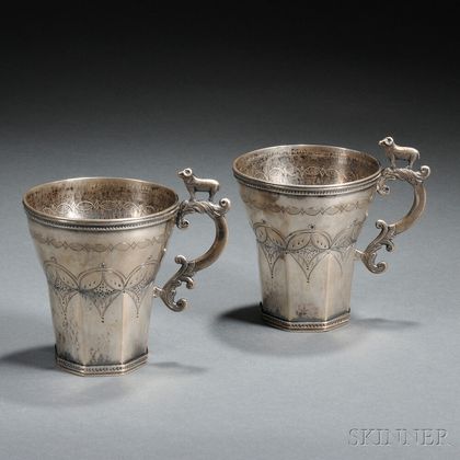 Two Spanish Colonial Andean Silver Cups