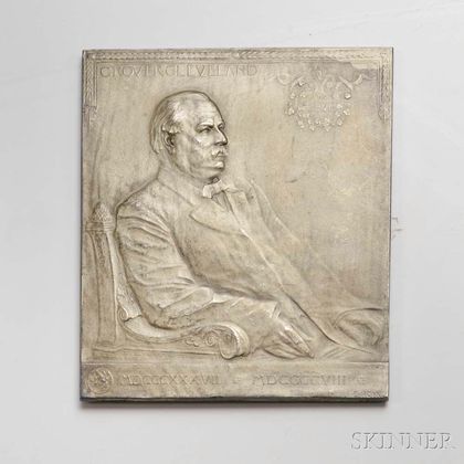 ANA Medallic Art Co. Sterling Silver Grover Cleveland Commemorative Plaque