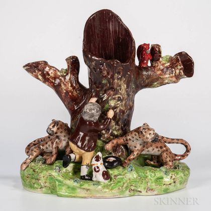 Staffordshire Earthenware Figural Spill Vase