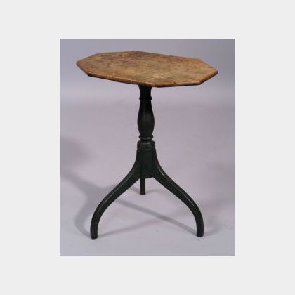 Federal Maple Green Painted Candlestand