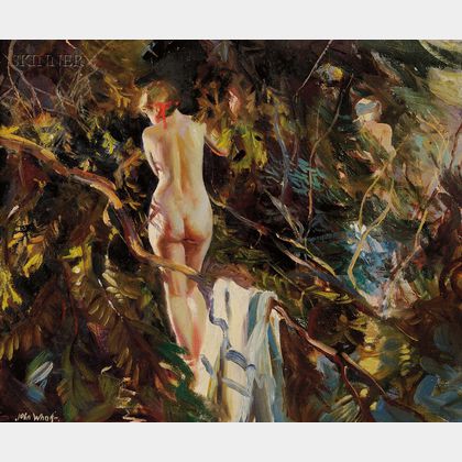 John Whorf (American, 1903-1959) Nude in the Forest