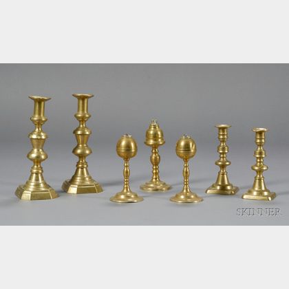 Seven Brass Lighting Items