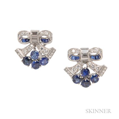 Sapphire and Diamond Earrings, Tiffany & Co.