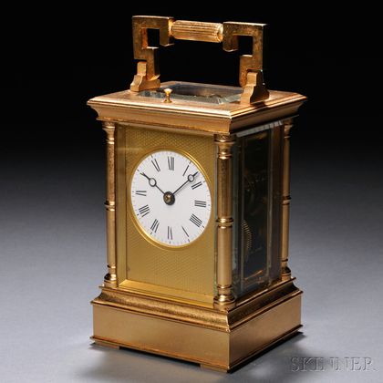 Gilt Anglaise Case Hour-repeating Carriage Clock
