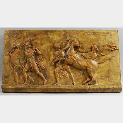 High Relief Plaster Panel of a Classical Scene