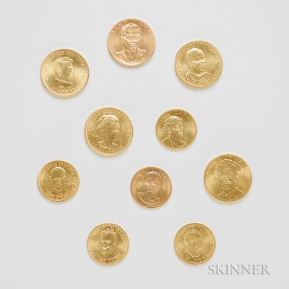 Ten American Arts Gold Medallions