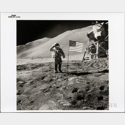Apollo 15, David Scott Salutes the American Flag, August 1971.