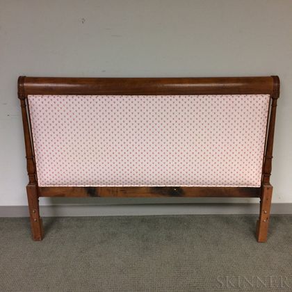 French Provincial-style Upholstered Walnut Headboard