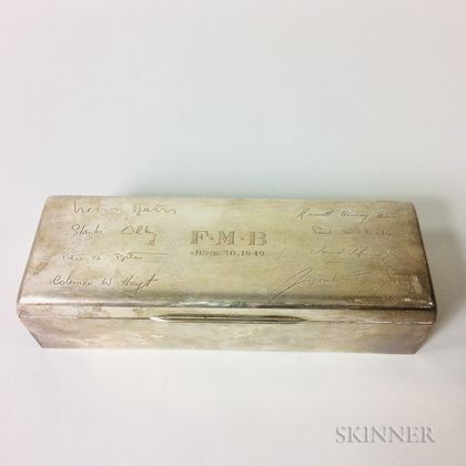 Sterling Silver Wood-lined Cigarette Box