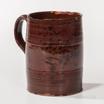 Manganese-decorated Redware Mug