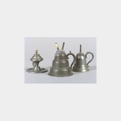 Three Pewter Sparking Hand Lamps