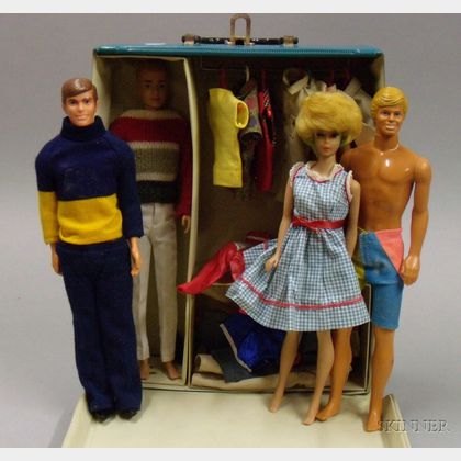 Early Barbie, Three Kens and Clothing