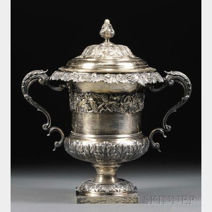 Neoclassical George IV Gold-washed Silver Covered Urn