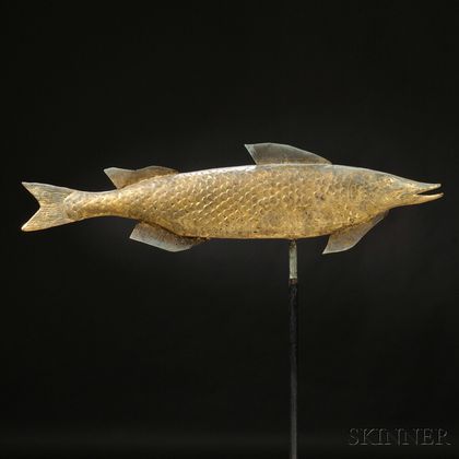 Molded Gilt Copper Fish Weathervane