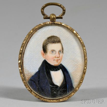 English School, Early 19th Century Miniature Portrait of a Gentleman