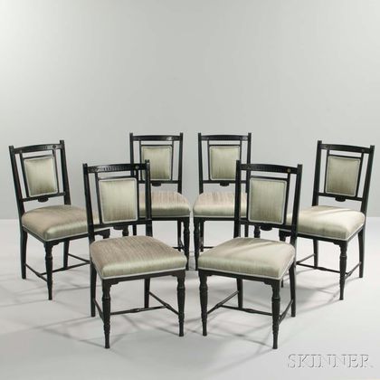 Six Anglo-Japanese Aesthetic Side Chairs