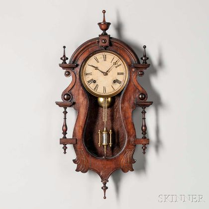 E.N. Welch Hanging Wall Clock "B.W. Wagner" Variation