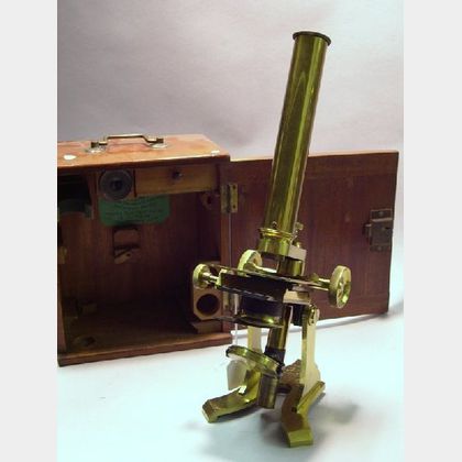 Lacquered-Brass Compound Microscope by Newton & Co.