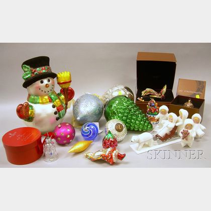 Large Lot of Contemporary Collector Christmas Ornaments and Decorations