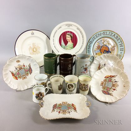 Fifteen British Royal Commemorative Ceramic Items. Estimate $20-200