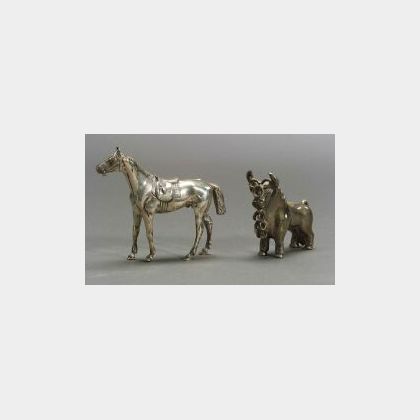 Two Miniature Silver Animal Figures