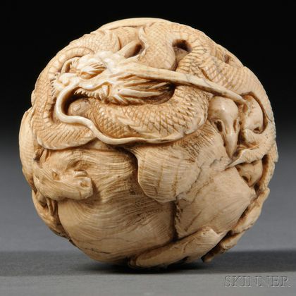 Ivory Carved Ball