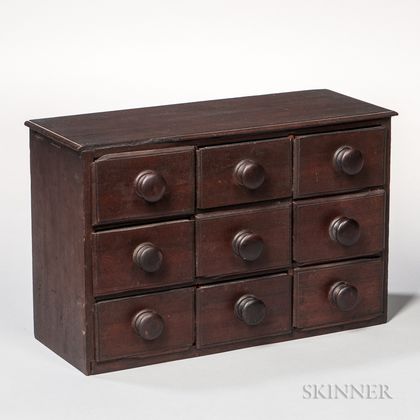 Nine-drawer Walnut Spice Box
