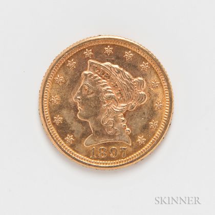 1897 $2.50 Liberty Head Gold Coin. Estimate $200-400