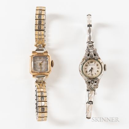 Two Diamond-set Lady's Wristwatches
