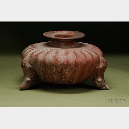 Pre-Columbian Redware Tripod Bowl