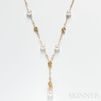 14kt Gold and South Sea Pearl Necklace