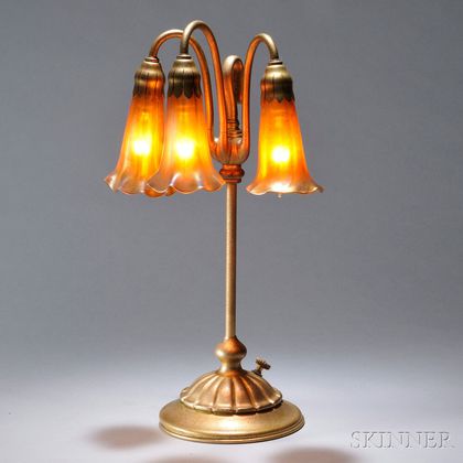 Tiffany Studios Three Light Table Lamp 