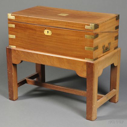 Mahogany and Brass-bound Campaign Lap Desk